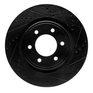 Ford F-150 Brake Rotor (1) - Front Right - R1 Concepts - Drilled & Slotted - Black - `21-`25